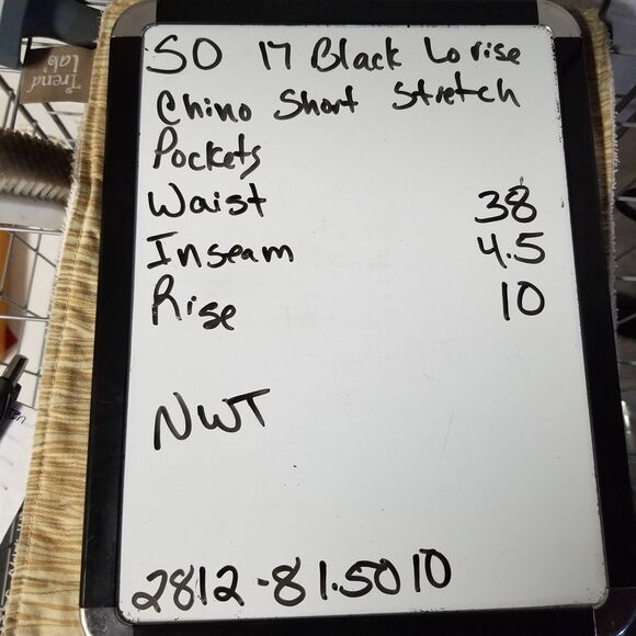 SO brand (Kohl's) Juniors 17 Shorts Lo Rise Chino Midi Black Classic Basic NEW - Picture 9 of 9